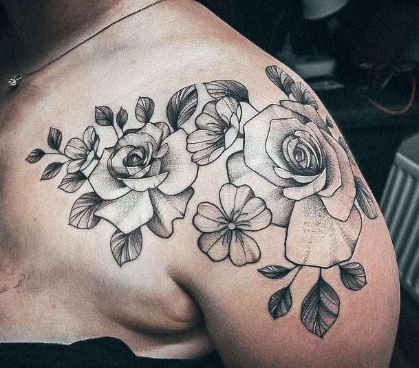 Tattoo Ideas Rose Shoulder Design For Girls