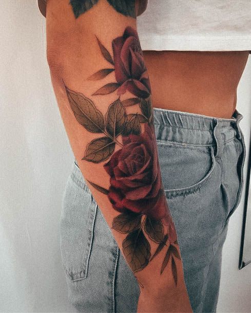 Tattoo Ideas Rose Sleeve Design For Girls