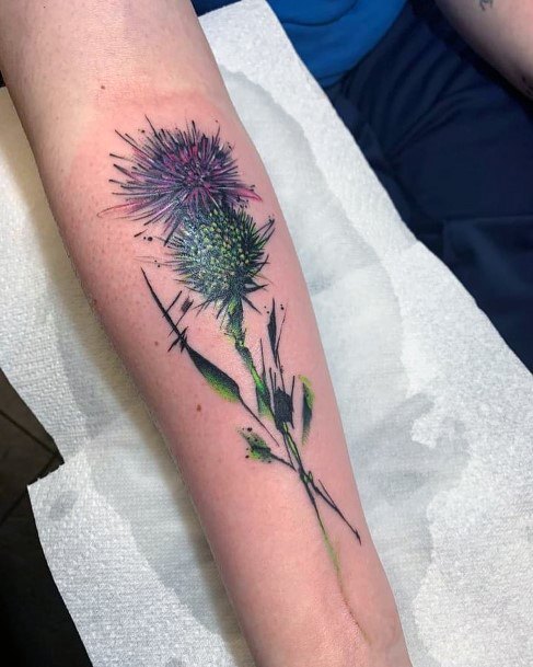 Tattoo Ideas Thistle Design For Girls