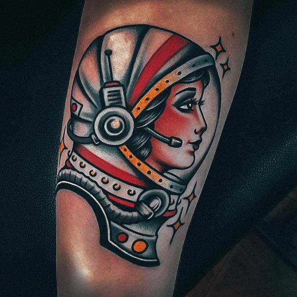 Tattoo Ideas Womens Astronaut Design