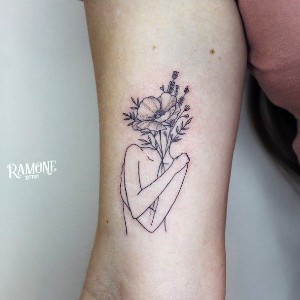 Tattoo Ideas Womens Bouquet Design