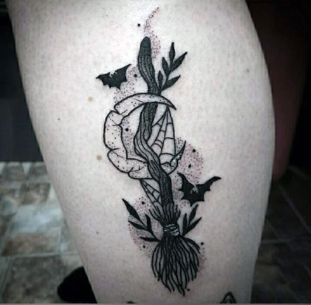 Tattoo Ideas Womens Broomstick Design