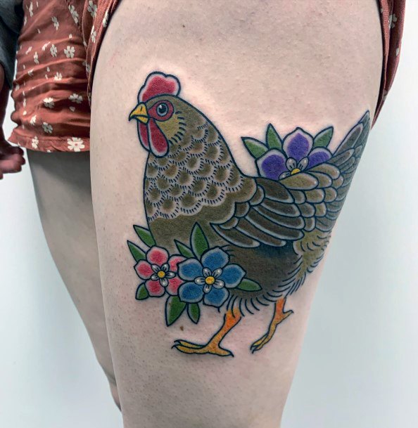 Tattoo Ideas Womens Chicken Design