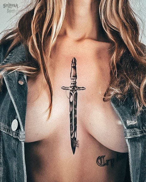 Tattoo Ideas Womens Dagger Design