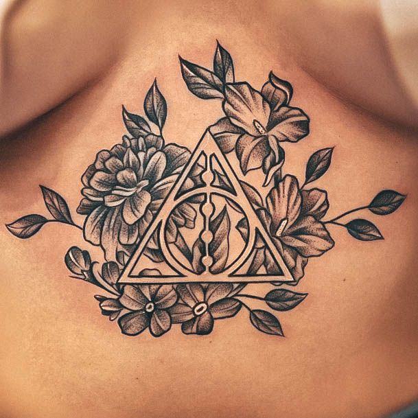 Tattoo Ideas Womens Deathly Hallows Design