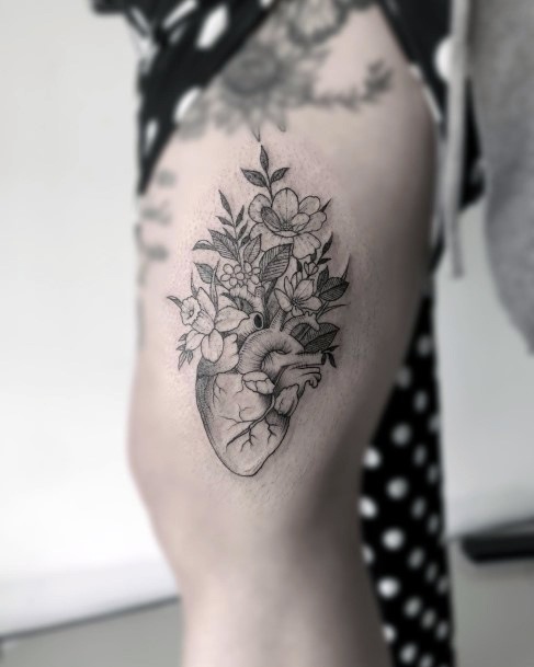 Tattoo Ideas Womens Flower Heart Design