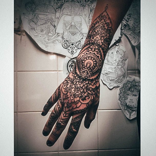 Tattoo Ideas Womens Mandala Design Hand Forearm