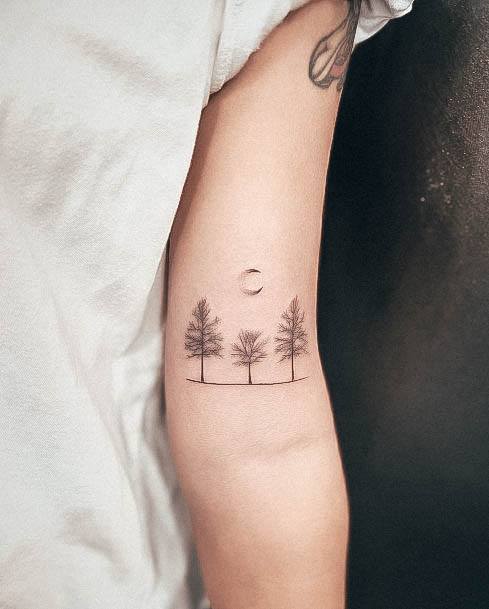 Tattoo Ideas Womens Pine Tree Design