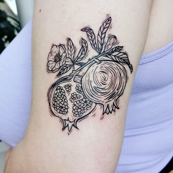 Tattoo Ideas Womens Pomegranate Design