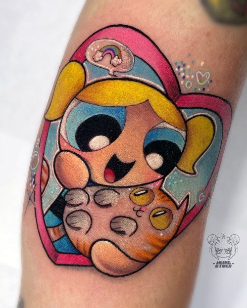 Tattoo Ideas Womens Powerpuff Girls Bubbles Design