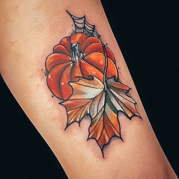 Tattoo Ideas Womens Pumpkin Design