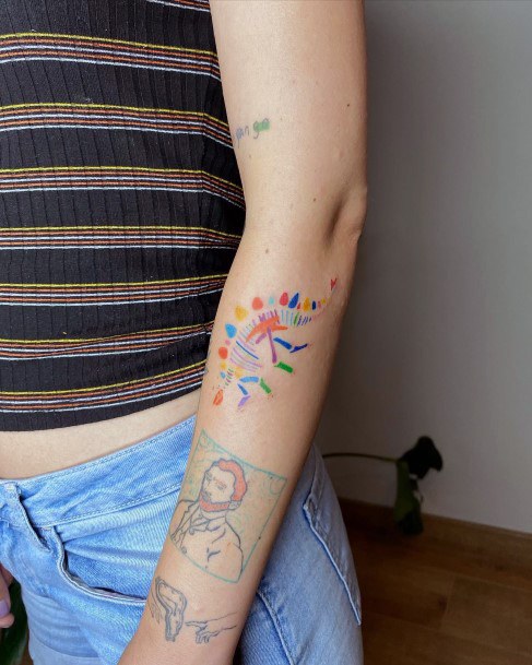 Tattoo Ideas Womens Rainbow Design
