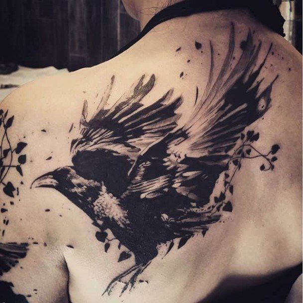 Tattoo Ideas Womens Raven Design