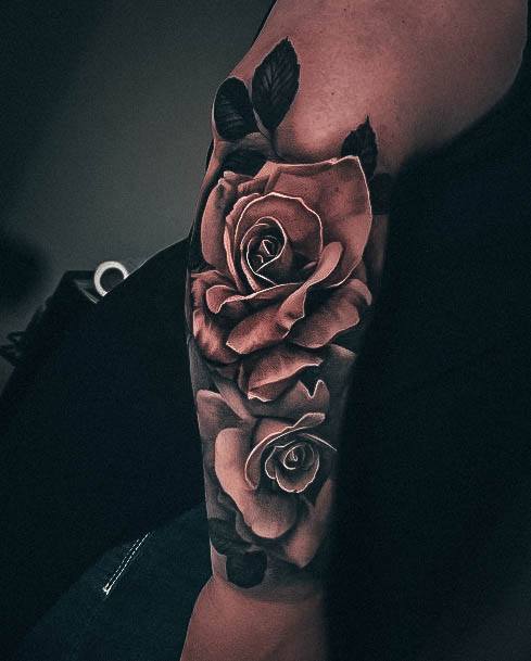 Tattoo Ideas Womens Rose Sleeve Design