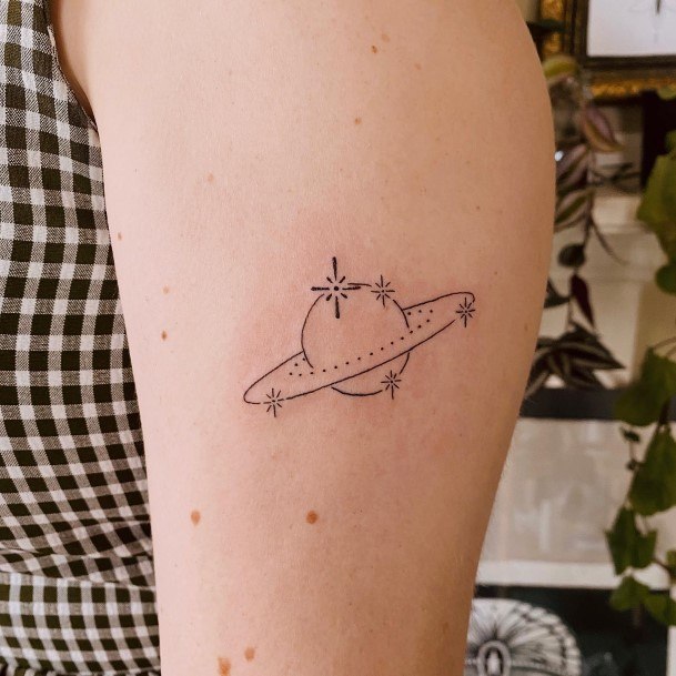 Tattoo Ideas Womens Saturn Design