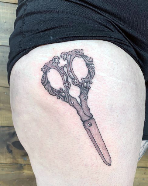 Tattoo Ideas Womens Scissors Design
