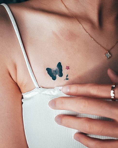 Tattoo Ideas Womens Small Butterfly Design