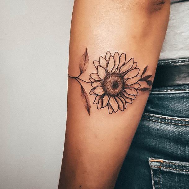 Tattoo Ideas Womens Small Sunflower Design