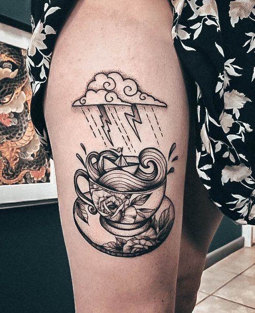 Tattoo Ideas Womens Tea Cup Design