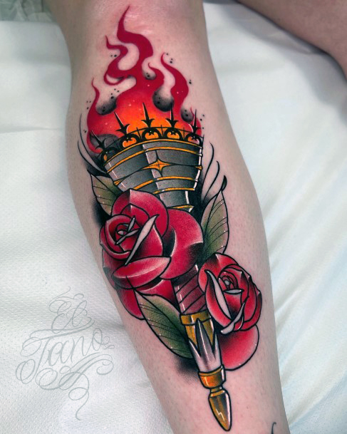 Tattoo Ideas Womens Torch Design