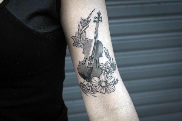 Tattoo Ideas Womens Violin Design