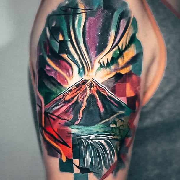 Tattoo Ideas Womens Volcano Design