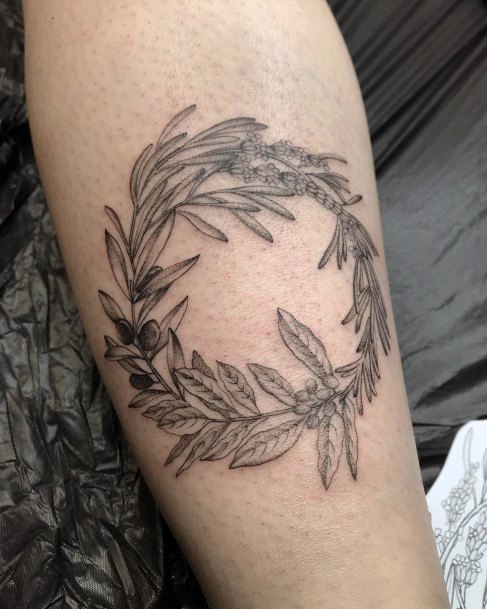 Tattoo Ideas Womens Wreath Design