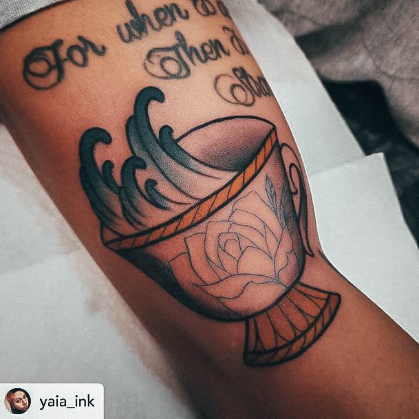 Tea Cup Tattoo For Ladies