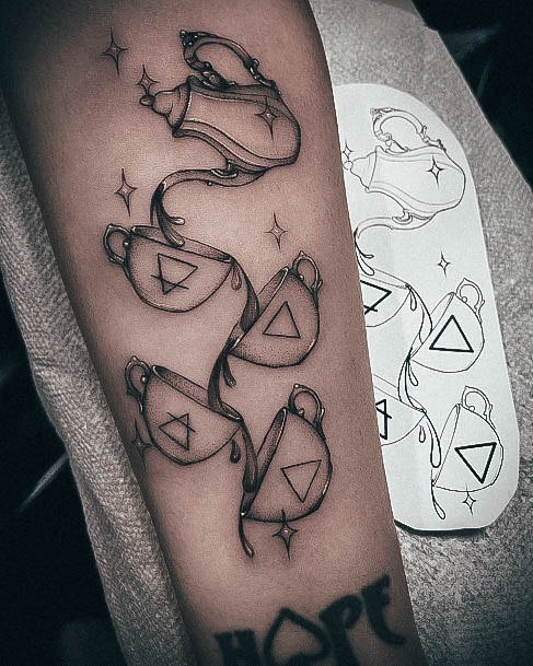 Tea Cup Womens Tattoo Ideas