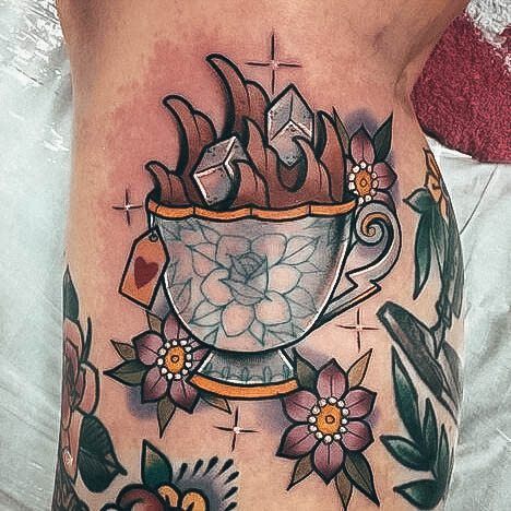 Tea Cup Womens Tattoos