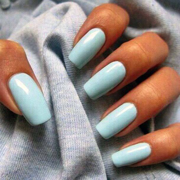 Teal Bright Blue Nails For Women