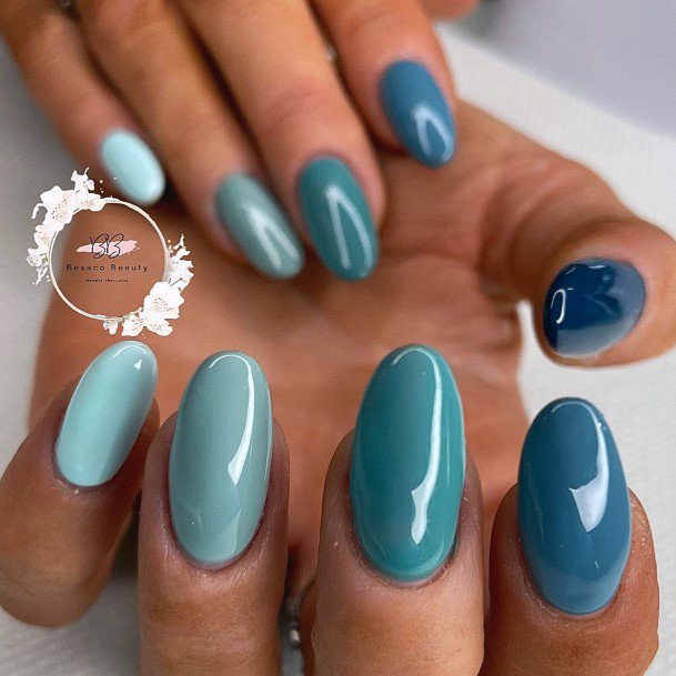 Teal Turquoise Dress Nail Design Inspiration For Women