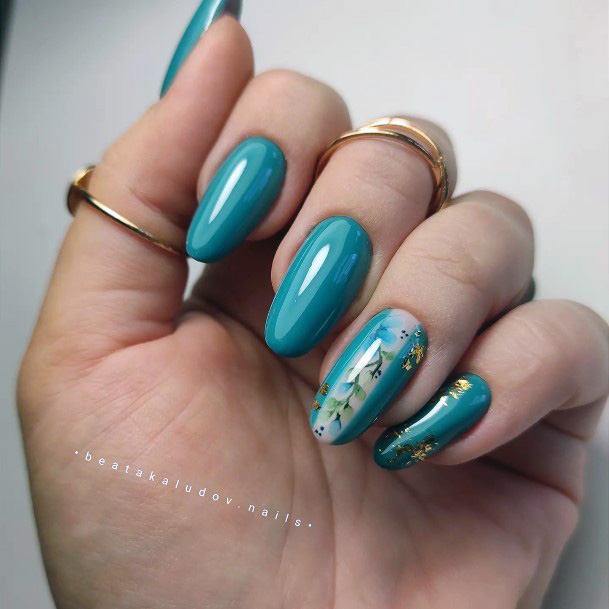 Teal Turquoise Dress Nail For Ladies