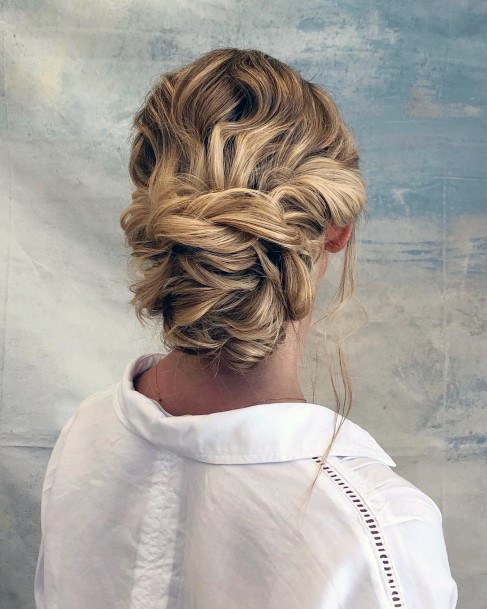 Tendril Twist Bun On Sandy Blonde Long Hair