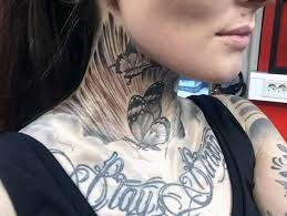 Terrific Butterfly Tattoo Womens Neck
