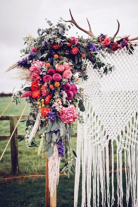 Terrific Colored Bunch Boho Wedding Decor