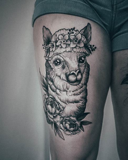 Terrific Design Ideas For Womens Alpaca Tattoo