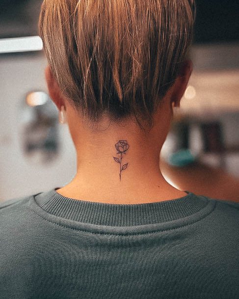 Terrific Design Ideas For Womens Back Of Neck Tattoo