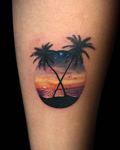 Terrific Design Ideas For Womens Beach Tattoo