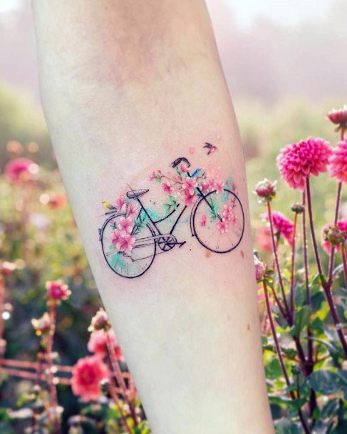 Terrific Design Ideas For Womens Bicycle Tattoo