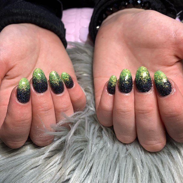 Terrific Design Ideas For Womens Black And Green Nail