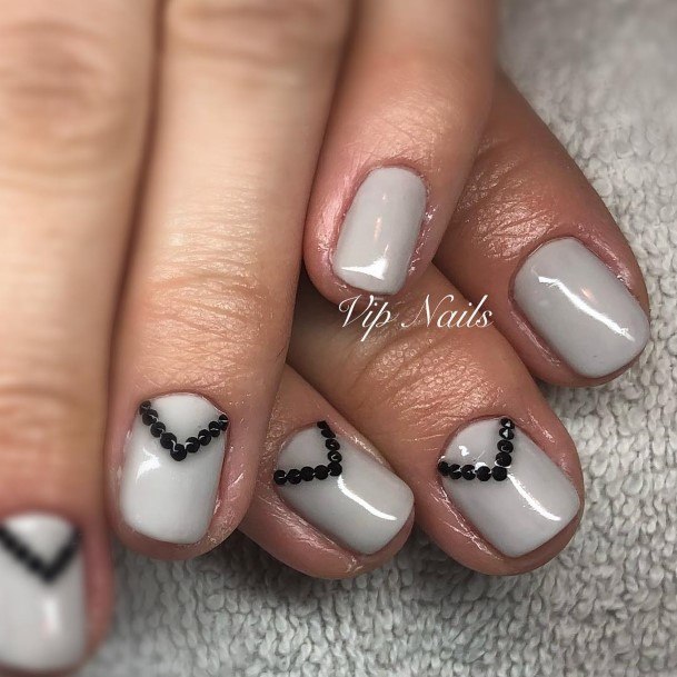 Terrific Design Ideas For Womens Black And Grey Nail