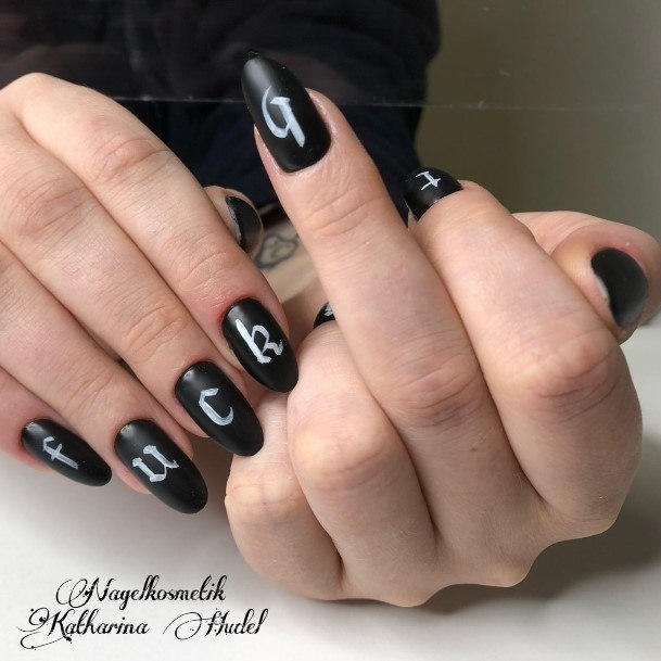 Terrific Design Ideas For Womens Black And White Nail