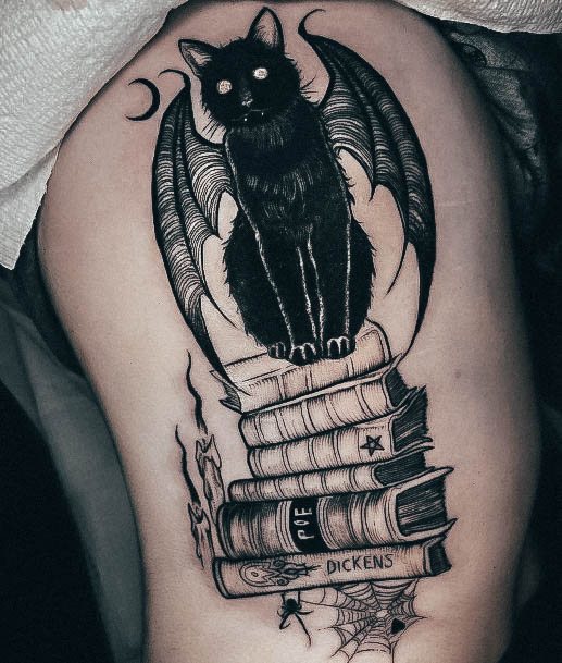 Terrific Design Ideas For Womens Black Cat Tattoo