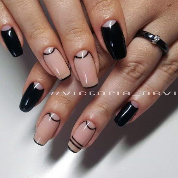 Terrific Design Ideas For Womens Black Dress Nail