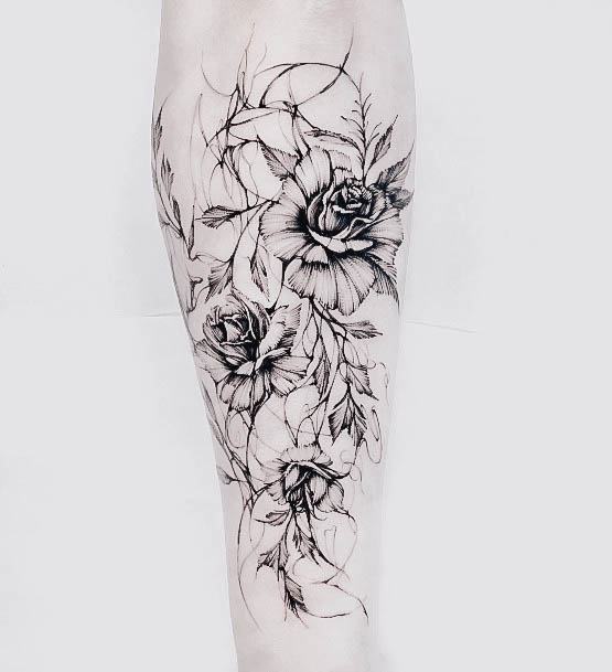 Terrific Design Ideas For Womens Black Rose Tattoo