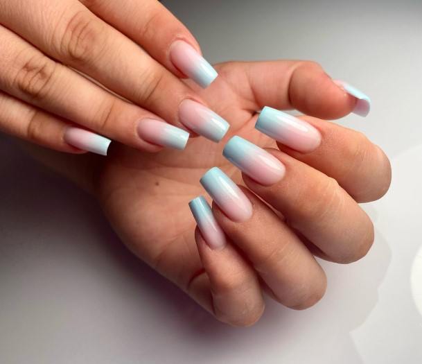 Terrific Design Ideas For Womens Blue Ombre Nail