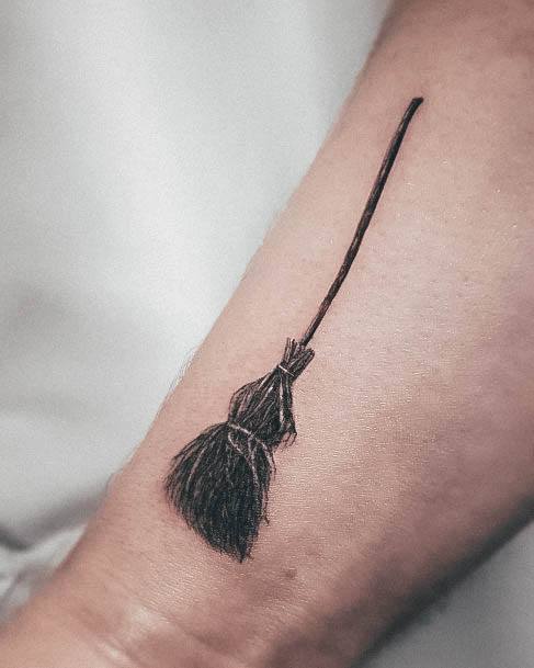 Terrific Design Ideas For Womens Broom Tattoo