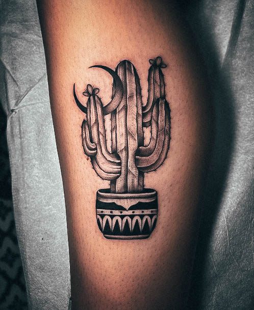 Terrific Design Ideas For Womens Cactus Tattoo