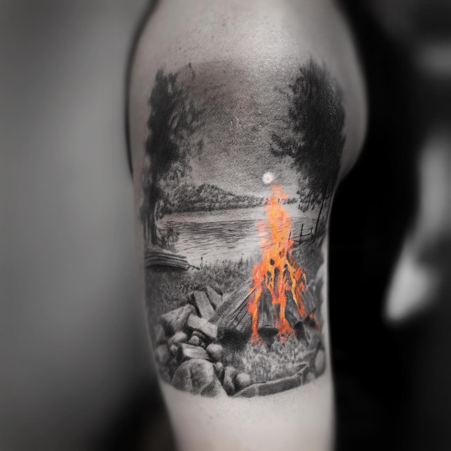 Terrific Design Ideas For Womens Campfire Tattoo